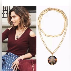 Stella & Dot Jaya Tortoise Pendant Necklace EUC